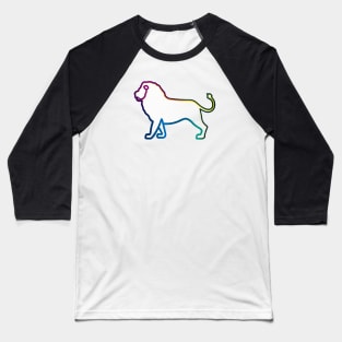 Cute Color Gradient Lion Shape Outline Drawing Baseball T-Shirt